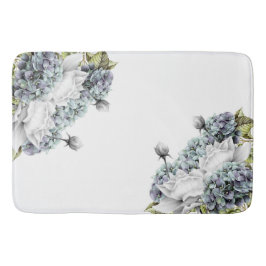 Elegant Hydrangeas Bathroom Mat