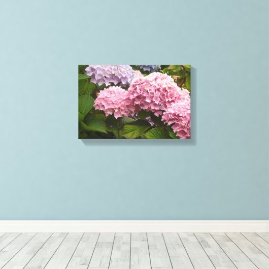 Elegant Hydrangeas Canvas Afdruk (Insitu (Houten vloer))