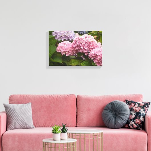 Elegant Hydrangeas Canvas Afdruk (Insitu (Woonkamer))