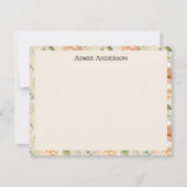 Elegant Hydrangeas Peonies Floral Pattern Frame Notitiekaartje (Voorkant)