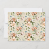 Elegant Hydrangeas Peonies Floral Pattern Frame Notitiekaartje (Achterkant)