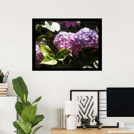 Elegant Hydrangeas Poster (Thuiskantoor)