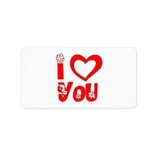 Elegant I Love You | Minimalistische Rode Etiket