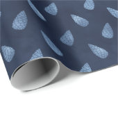 Elegant Ice Blue Christmas Pine Cones Gift Cadeaupapier (Rol Hoek)