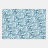 Elegant Ice Blue en Silver Kerstbal Inpakpapier Vel (Voorkant 3)