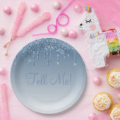 Elegant Ice Blue Glitter Ombré Birthday Script Papieren Bordje (Feest)