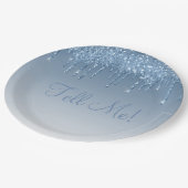 Elegant Ice Blue Glitter Ombré Birthday Script Papieren Bordje (Gekanteld)