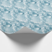Elegant Ice Blue-kerstbal  Cadeaupapier (Hoek)