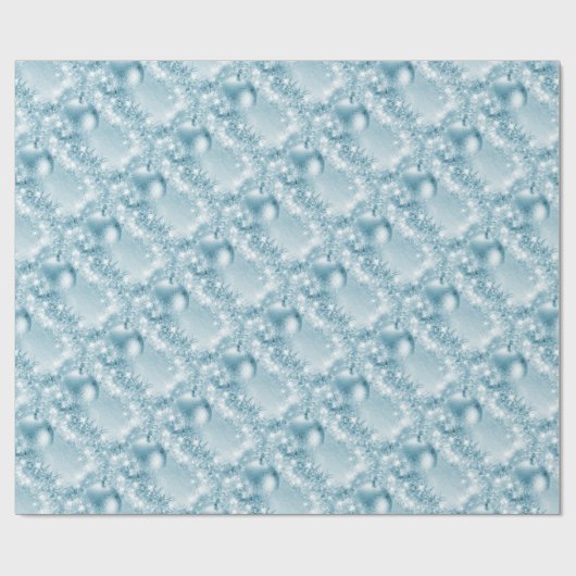 Elegant Ice Blue-kerstbal  Cadeaupapier (Vlak)