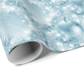 Elegant Ice Blue-kerstbal  Cadeaupapier (Rol Hoek)