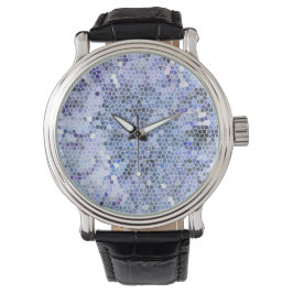 Elegant ice blue mosaic horloge