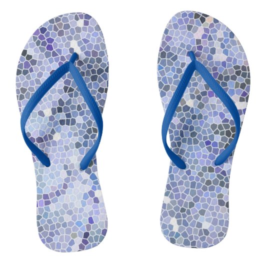 Elegant ice blue mosaic teenslippers (Voetbed)