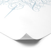 Elegant Ice Blue Sneeuwvlok Kerst Poster (Hoek)