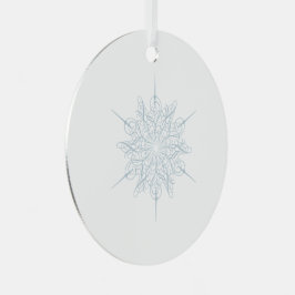 Elegant Ice Blue Sneeuwvlok Kerstmis Metalen Ornament