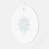Elegant Ice Blue Sneeuwvlok Kerstmis Metalen Ornament (Voorkant links)