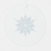 Elegant Ice Blue Sneeuwvlok Kerstmis Metalen Ornament (Voorkant)