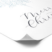 Elegant Ice Blue Sneeuwvlok Merry Christmas Poster (Hoek)
