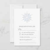 Elegant Ice Blue Sneeuwvlok Winter Bruiloft RSVP Kaartje (Voorkant)