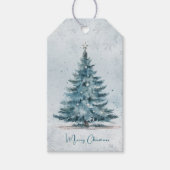 Elegant Ice Blue Tree Winter Wonderland Christmas Cadeaulabel (Voorkant)