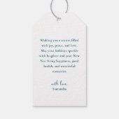 Elegant Ice Blue Tree Winter Wonderland Christmas Cadeaulabel (Achterkant)