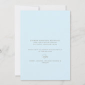 Elegant Ice Blue Trouwjurk Vrijgezellenfeest Kaart (Achterkant)