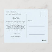 Elegant Ice Blue Winter bruiloft foto dank u Briefkaart (Achterkant)