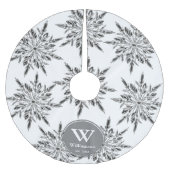 Elegant Ice Crystal Snowflakes Familienaam Kerstboom Rok (Voorkant)