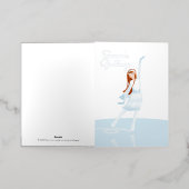 Elegant Ice skater Folded Foil Greeting Card Folie Wenskaart (Buiten Laag)
