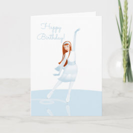 Elegant Ice Skater Folded Holiday Card Kaart