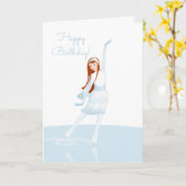 Elegant Ice Skater Folded Holiday Card Kaart (Gele Bloem)