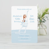 Elegant Ice Skating Party Invitation Kaart (Staand voorkant)