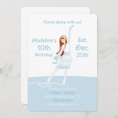 Elegant Ice Skating Party Invitation Kaart (Voorkant / Achterkant)