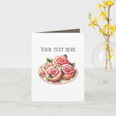 Elegant iced rose cookie bakery customizable kaart (Gele Bloem)