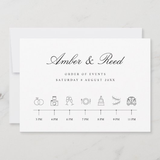 Elegant Icons Wedding Chronologie Orde van Gebeurt (Voorkant)