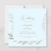 Elegant Icy Blue Bruiloft Save the Date Magnetische Uitnodiging (Voorkant)