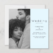 Elegant Icy Blue Photo Save the Date II Magnetische Uitnodiging (Voorkant)