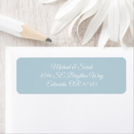 Elegant Icy Winter Blue Return Address Etiket