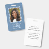 Elegant ID-badge Aangepaste foto Klein bedrijf Bla Badge (Voor- en achterkant)