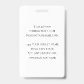 Elegant ID Badge Custom Photo Small Business Green (Achterkant)