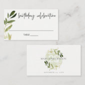 ELEGANT IEDERE LEEFTIJD GREEN FOLIAGE WREATH BIRTH PLAATSKAARTJE (Voorkant / Achterkant)