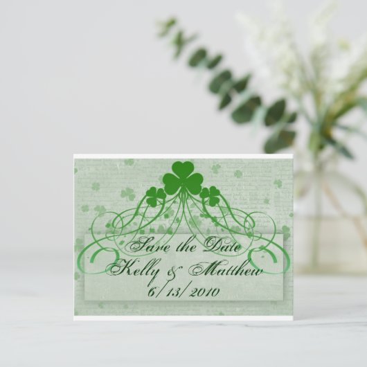 Elegant Iers Aankondigingskaart (Staand voorkant)