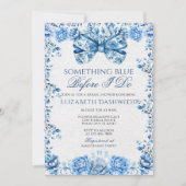 Elegant Iets Blauw Bloemen Boog Vrijgezellenfeest Kaart (Voorkant)