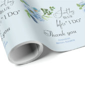 Elegant Iets Blauw Bloemen Vrijgezellenfeest Gift Cadeaupapier (Rol Hoek)
