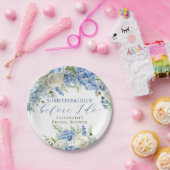 Elegant Iets Blauw Hydrangea Vrijgezellenfeest Papieren Bordje (Feest)