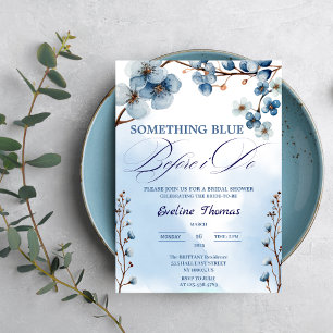 Elegant Iets Blauw Voordat Ik Trouw Bruidsdouche Kaart