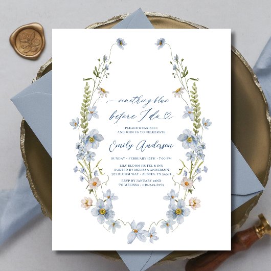 Elegant iets blauw voordat ik Vrijgezellenfeest Flyer