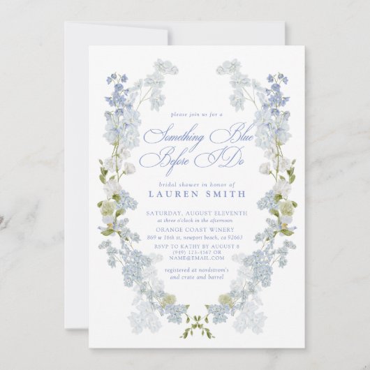 Elegant iets blauw voordat ik Vrijgezellenfeest Kaart (Voorkant)