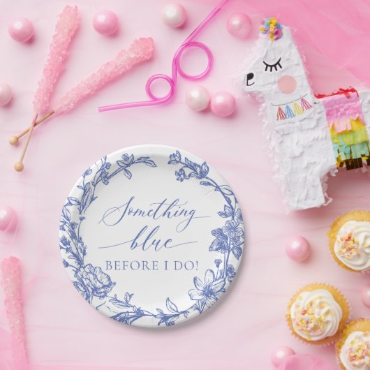 Elegant iets blauw voordat ik Vrijgezellenfeest Papieren Bordje (Feest)