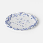 Elegant iets blauw voordat ik Vrijgezellenfeest Papieren Bordje (Gekanteld)