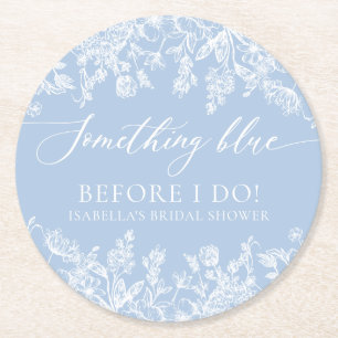 Elegant iets blauw voordat ik Vrijgezellenfeest Ronde Kartonnen Onderzetter